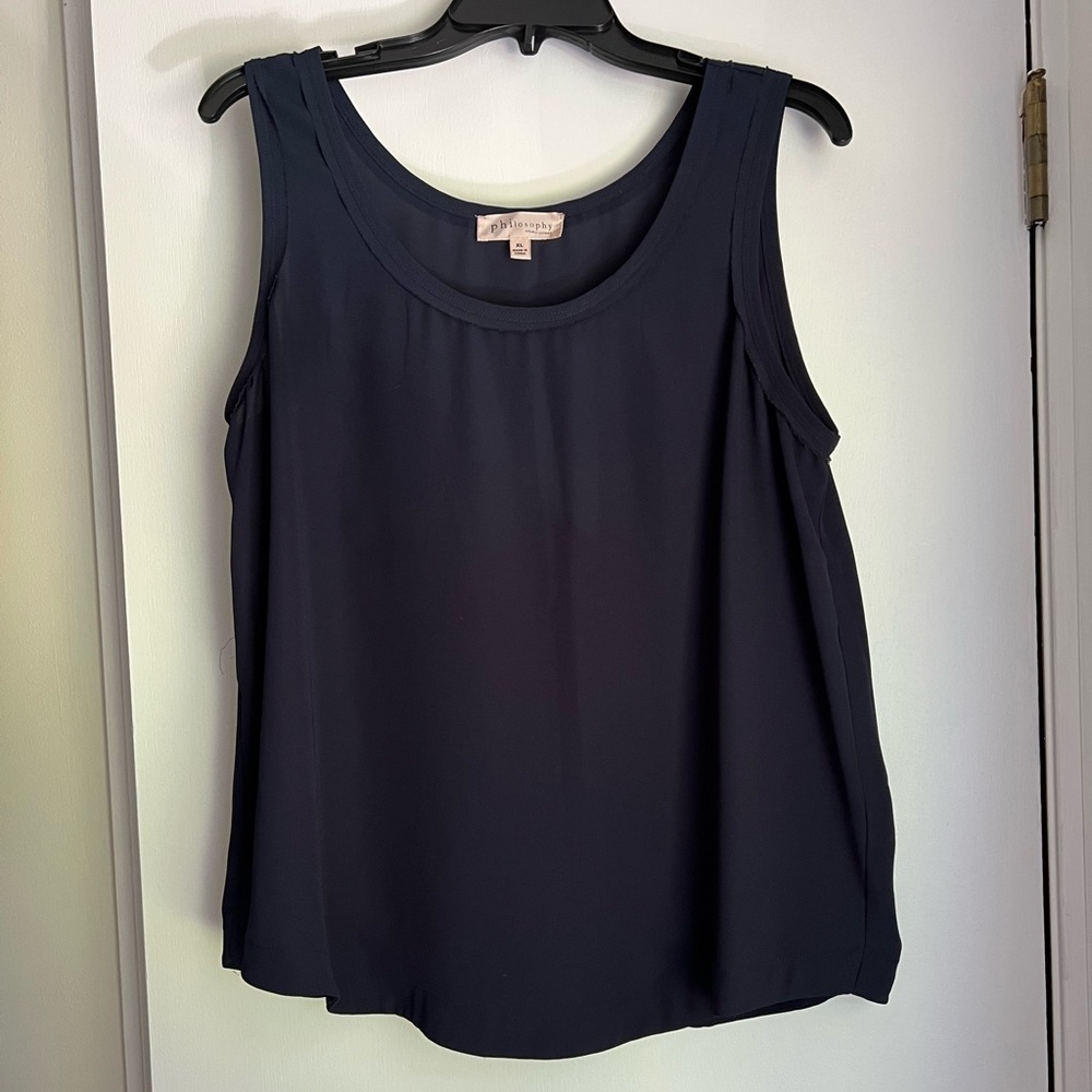 Philosophy Navy Blue Scoop Neck Tank Top Cami Size XL